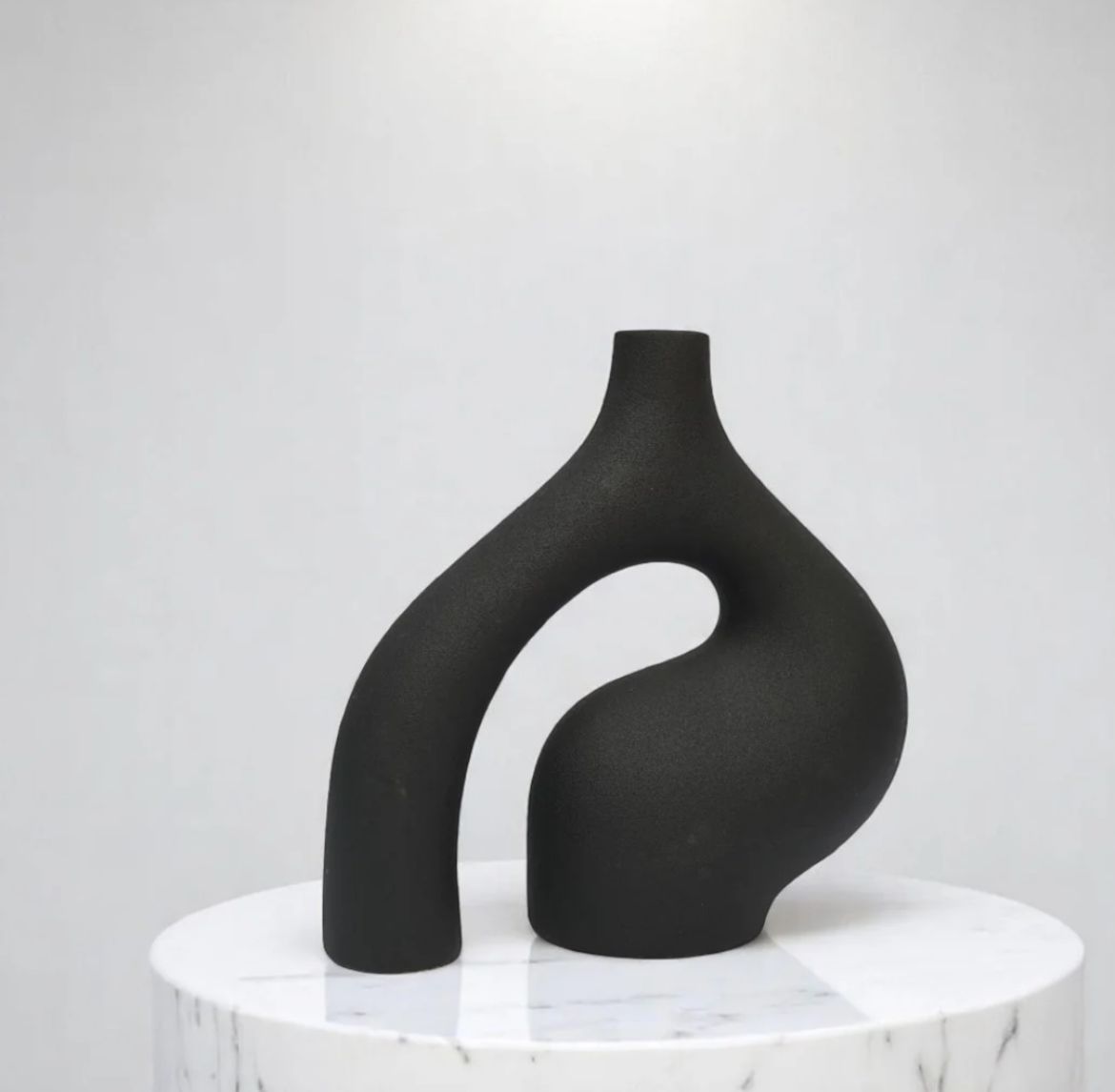 Obsidian Arc Ceramic Vase