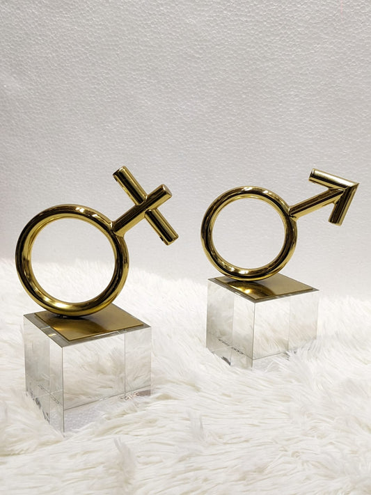 Escultura Decor Minimalista em Metal Masculino e Feminino
