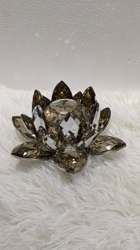 Crystal Swan Lotus Glass Ornament